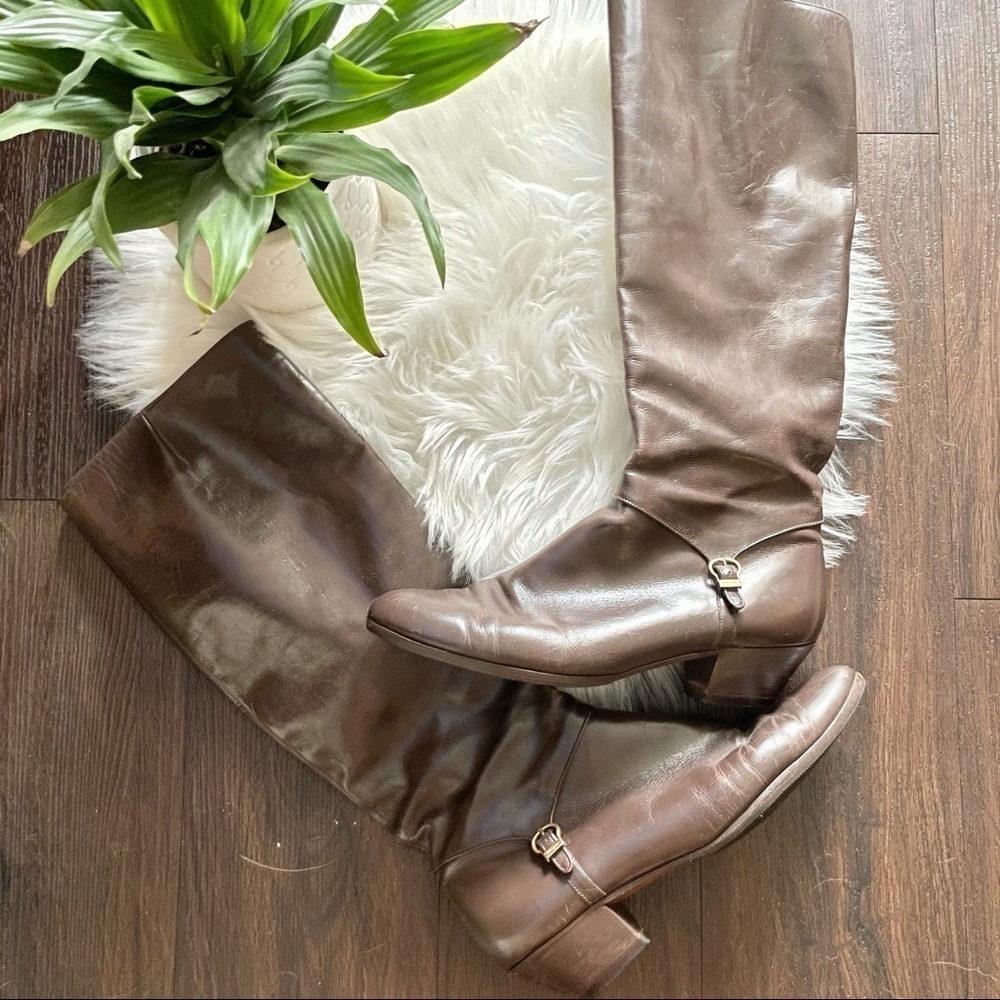 Salvador Ferragamo vintage knee high leather boot